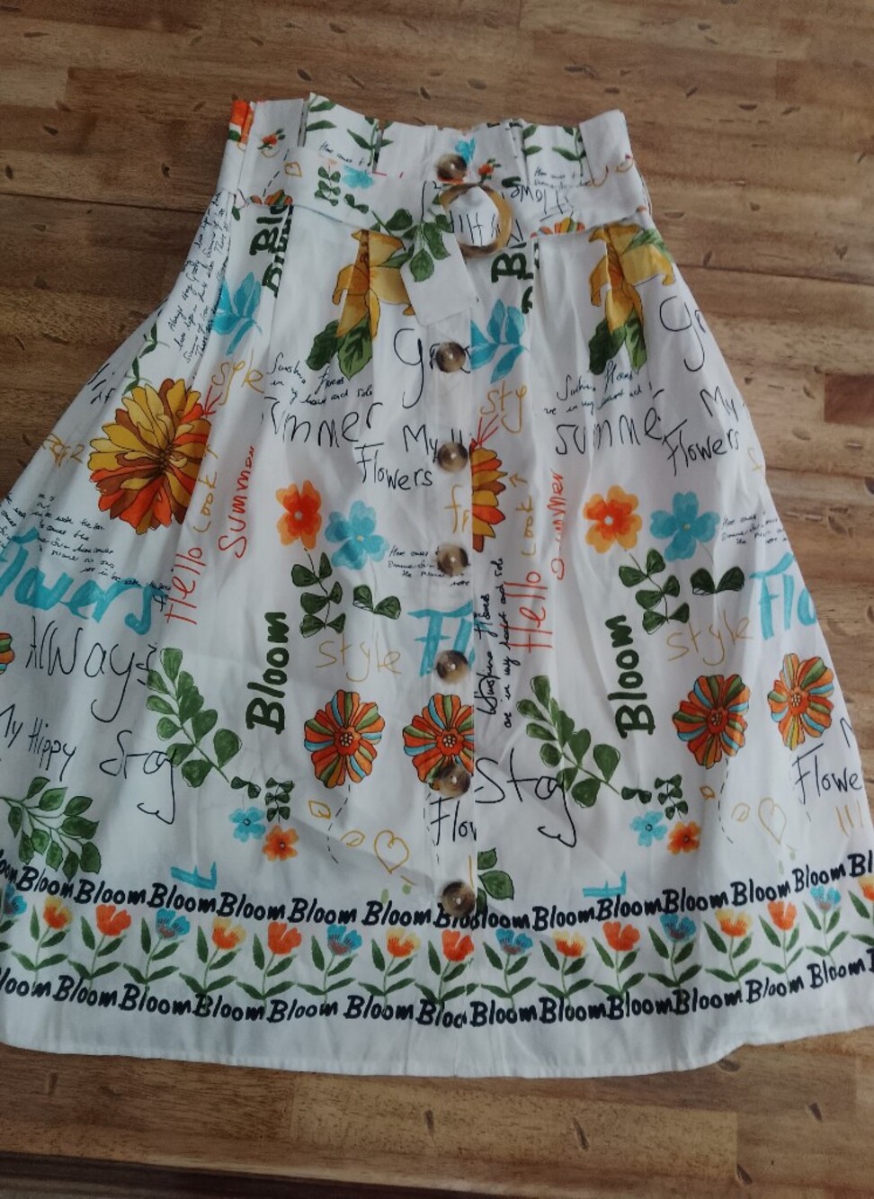 Her Destiny In The Garden Scenic Print Tie Waist Maxi Med Floral Skirt